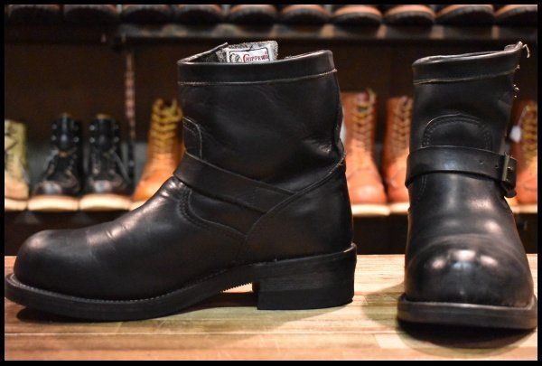 8E? 良品 白タグ】Chippewa チペワ ショート エンジニア 27872 黒