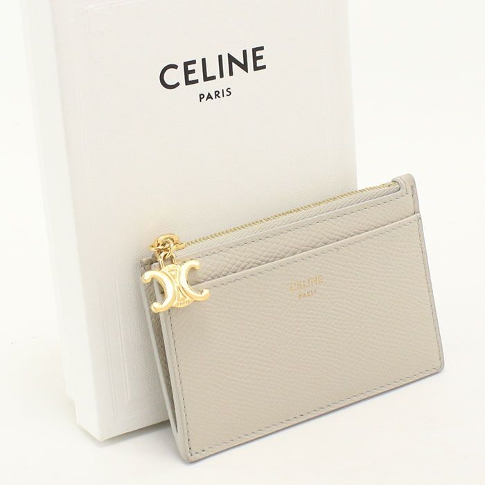 CELINE セリーヌ フラグメントケース ジップ付きカードホルダー 10F993BEL 小銭入れ カーフ【中古】 レディース