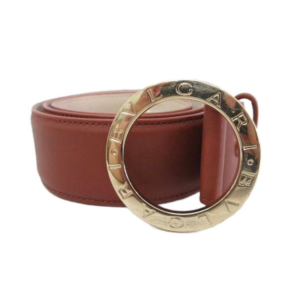 ブルガリ BVLGARI ロゴバックル ベルト ハトメ レザー 皮革 ゴールド金具 110/44 茶 ブラウン LO C16 32688