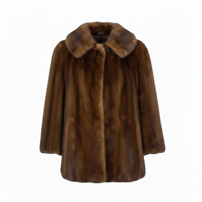 32f15 毛皮コート ミンクファー デミバフミンク 最高級毛皮 MINK FUR サイズFREE ブラウン系 レディースu02t