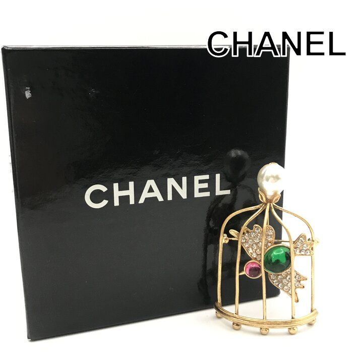 美品 希少 CHANEL シャネル グリポア 鳥かご フェイクパール ブローチ アクセサリー GP 箱付き ブランド m15469 254,925円