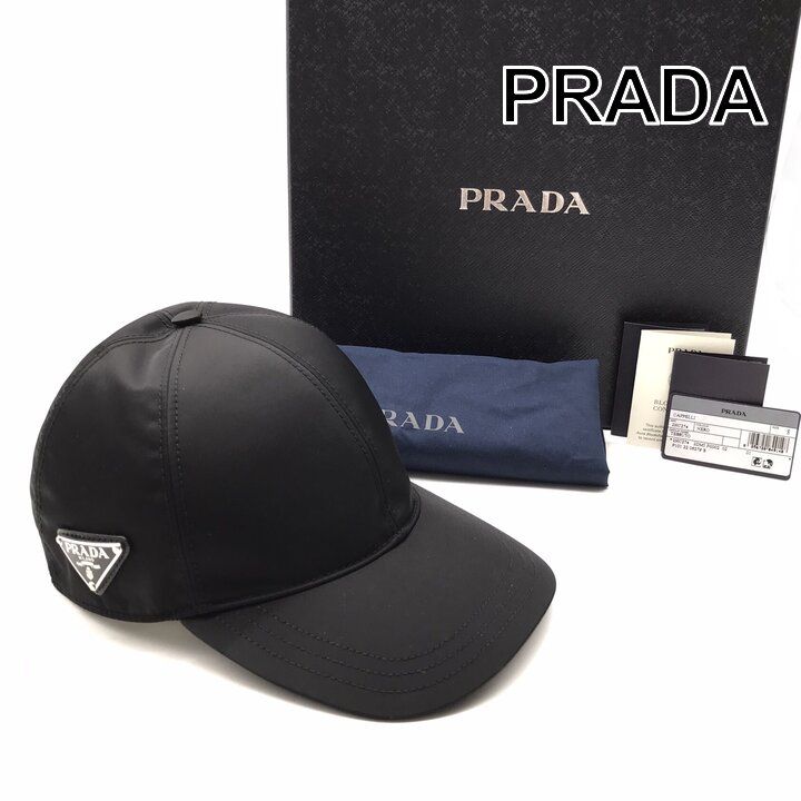 超美品 PRADA プラダ サフィアーノ ナイロン ベースボール キャップ 