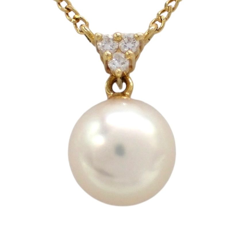 タサキ 7.5mm パール ダイヤ 0.04ct ネックレス K18 5039
