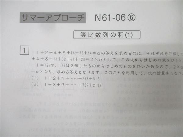 SAPIX サピックス 小学6年 算数 サマーサポート N61-01～18 計18回分