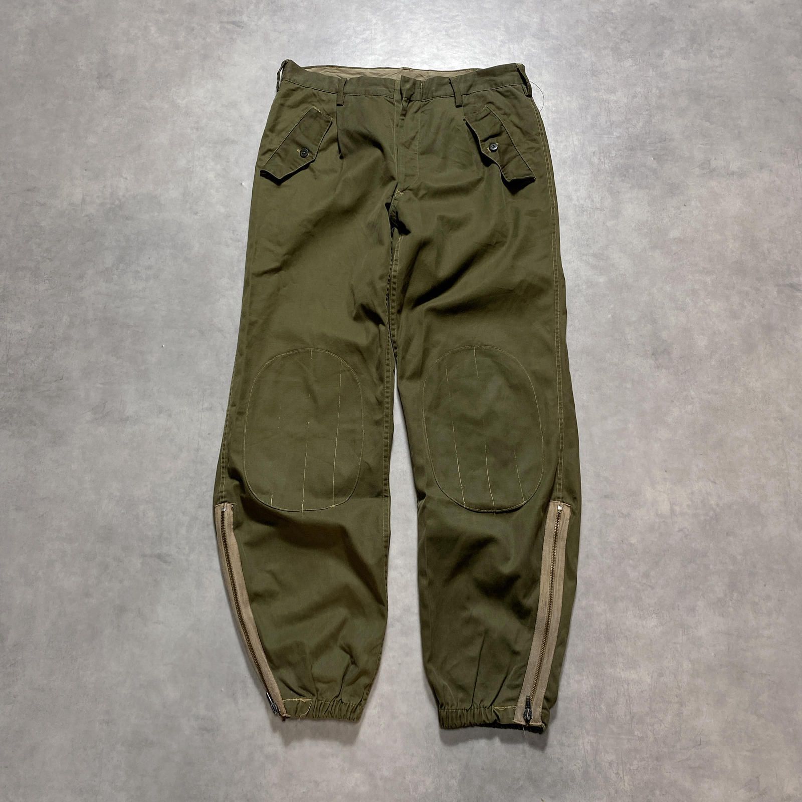 GQ5859◇イタリア軍：パラシュートパンツ◇カーキ系 軍物 ミリタリー 