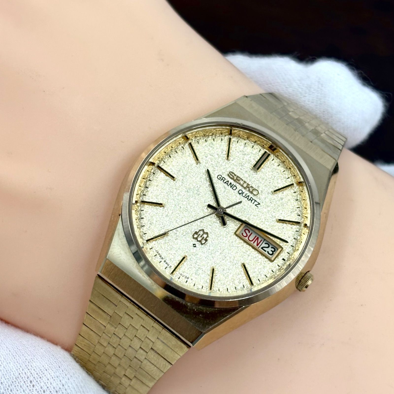 低価，爆買い】 【稼働/純正ブレス】SEIKO/セイコー GRAND QUARTZ 