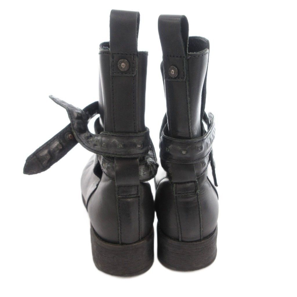 ディーゼル DIESEL ショートブーツ レザースタッズ チャンキーヒール 