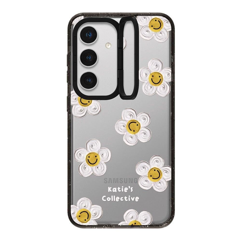 CASETiFY インパクトリングスタンド for Samsung Galaxy S24 [MIL規格準拠 (3x MIL-STD-810G) / 2mからの落下試験をクリア] - Daisy by Katie-s Collective - ブラック