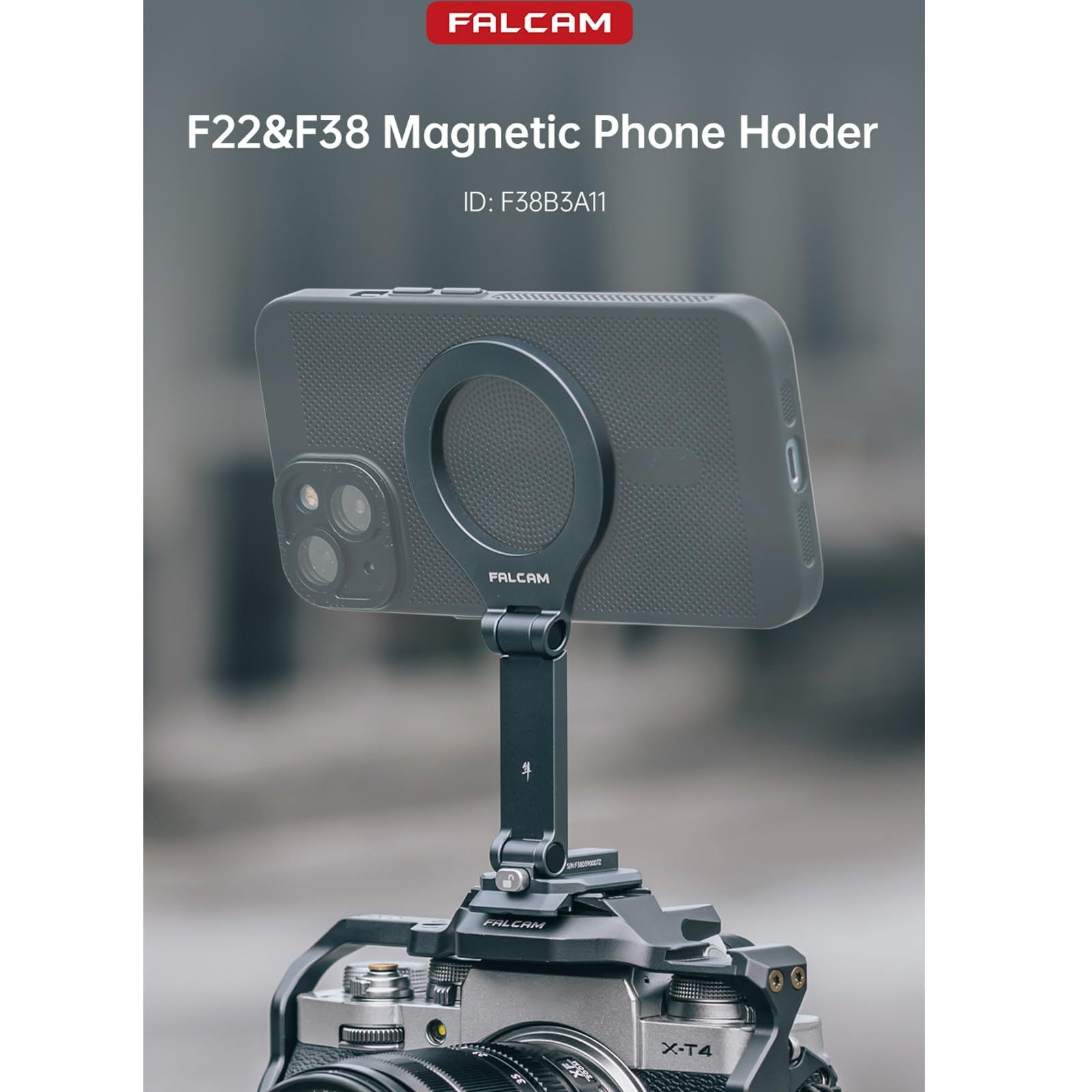 Falcam F38 F22 マグネット式スマートフォンホルダー/車載ホルダー 1/4ネジ付き 軽量 折りたたみ式