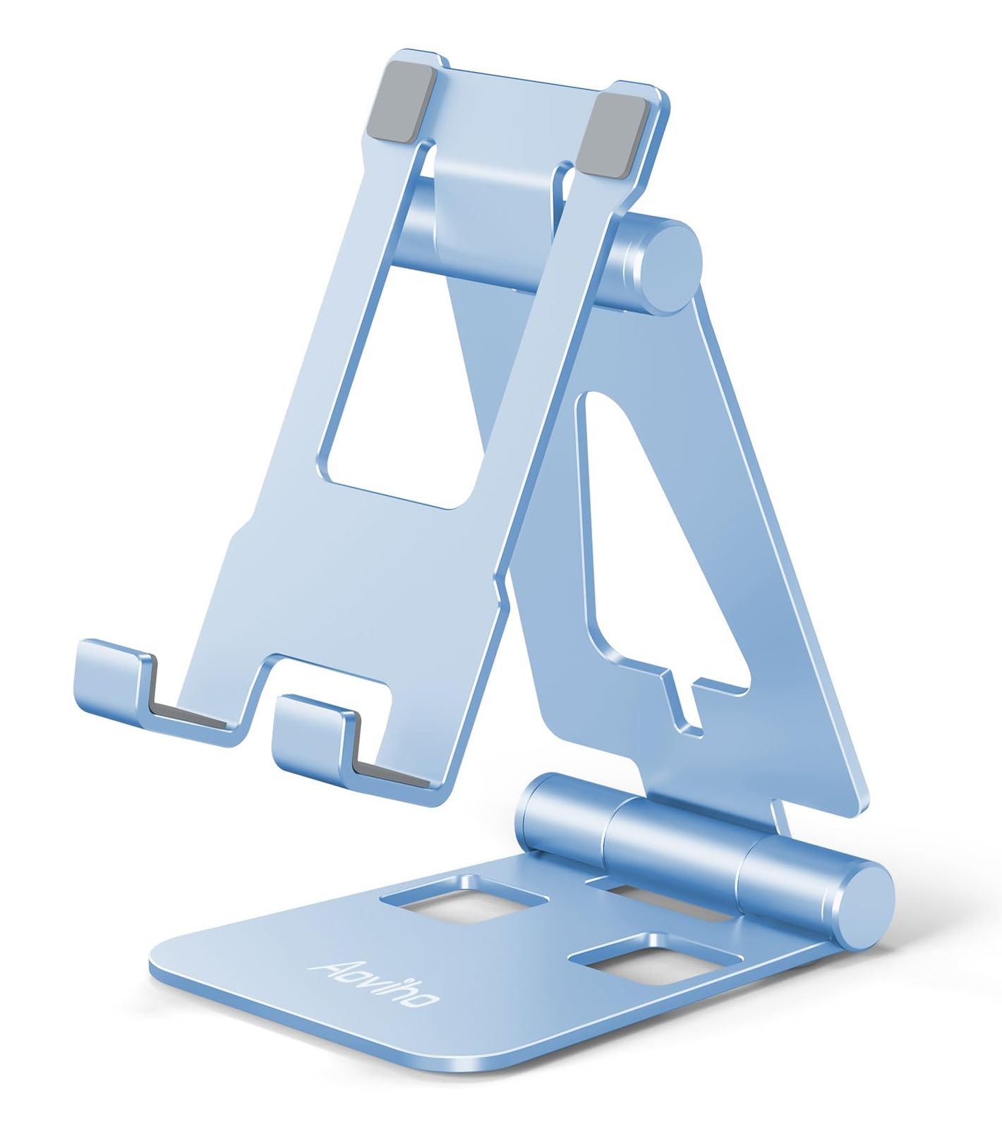 Aoviho (Aoviho) Smartphone Stand Holder, Foldable Desk Stand, Tablet Cell Phone, Adjustable Angle, Large Phone Stand, Charging Stand, Compact Stand, Desk Stand, Horizontal and Vertical, Aluminum, iPhone 17 Air 16e 15 14 13 Pro