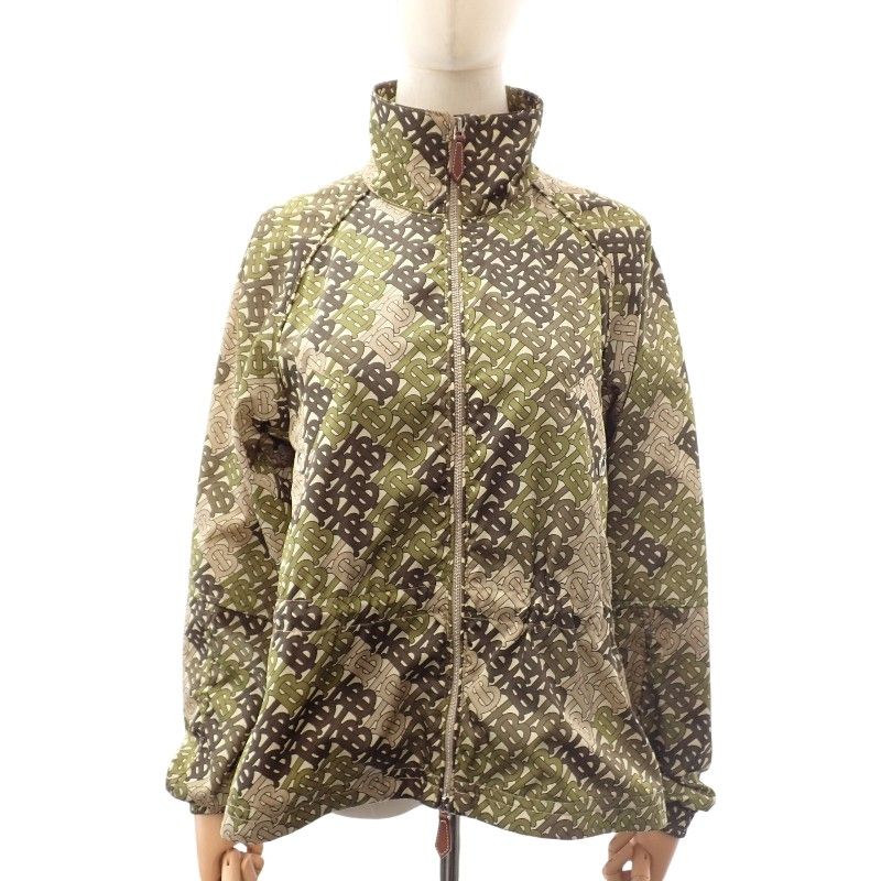 バーバリー BURBERRY TBモノグラム ロゴ 34 8016304 ナイロンジャケット ブルゾン ナイロン カーキ ベージュ レディース【中古】【ABランク】