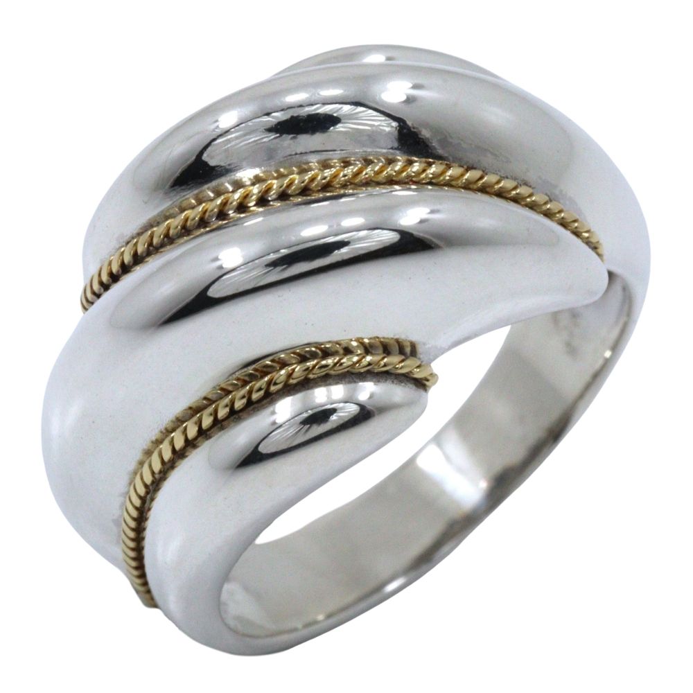 【TIFFANY&Co.】ティファニー ツイストロープ ヴィンテージ シルバー925×K18イエローゴールド 11号 レディース 6.0g リング・指輪