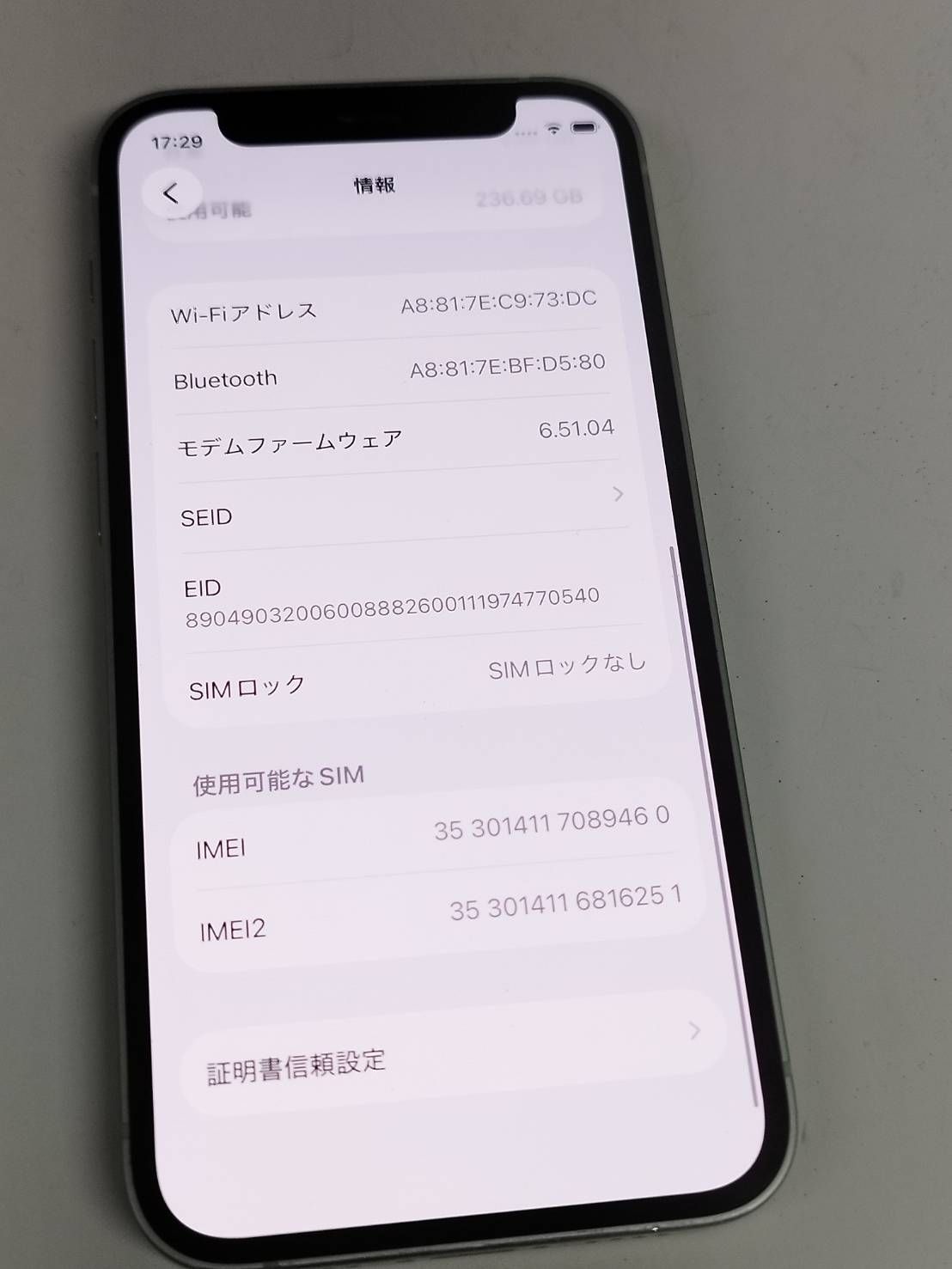 SIMフリー】iPhone 12 mini/A2398/256GB/グリーン〈MGDW3J/A