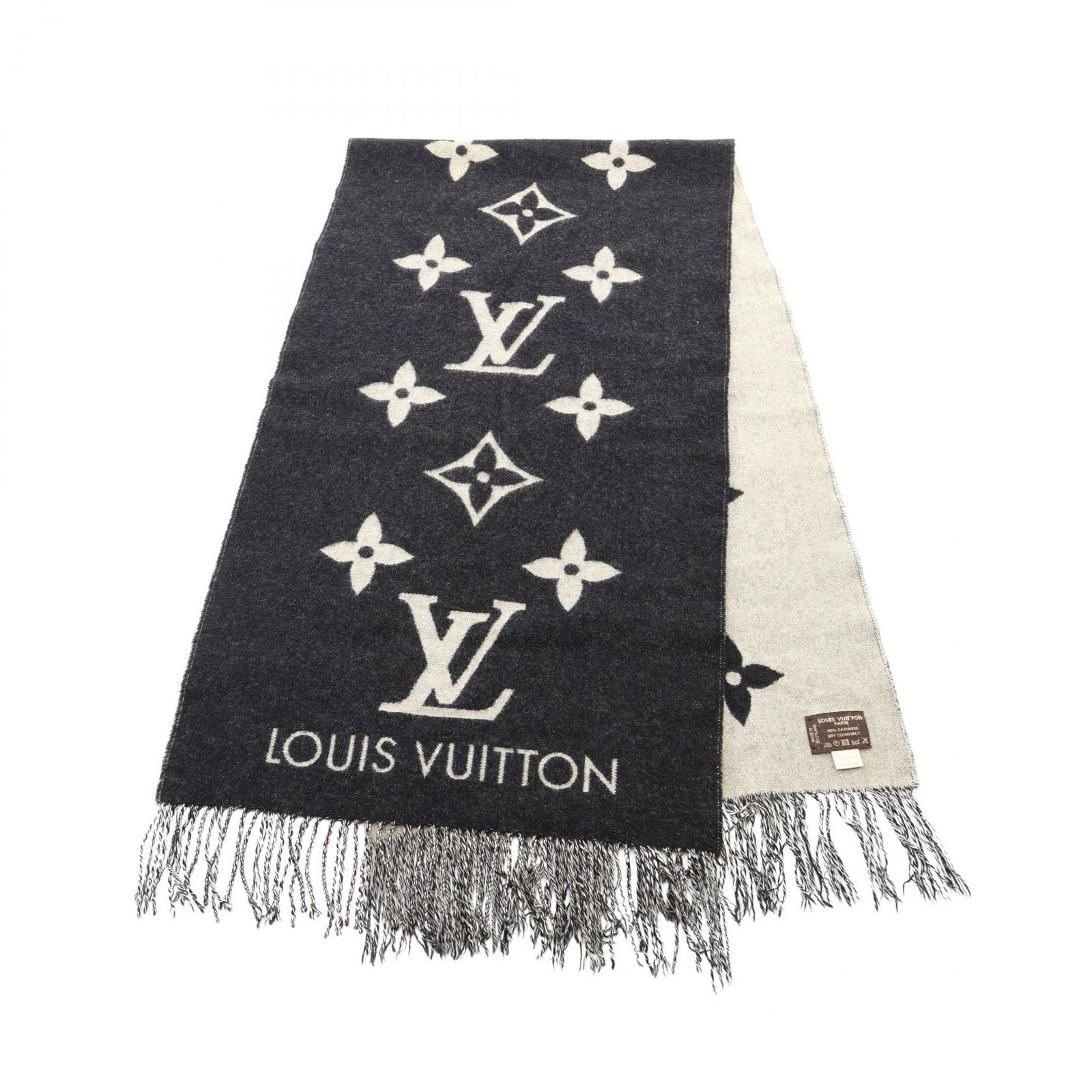 ルイ・ヴィトン LOUIS VUITTON マフラー モノグラム ブラック その他 マフラー レディース Used B
