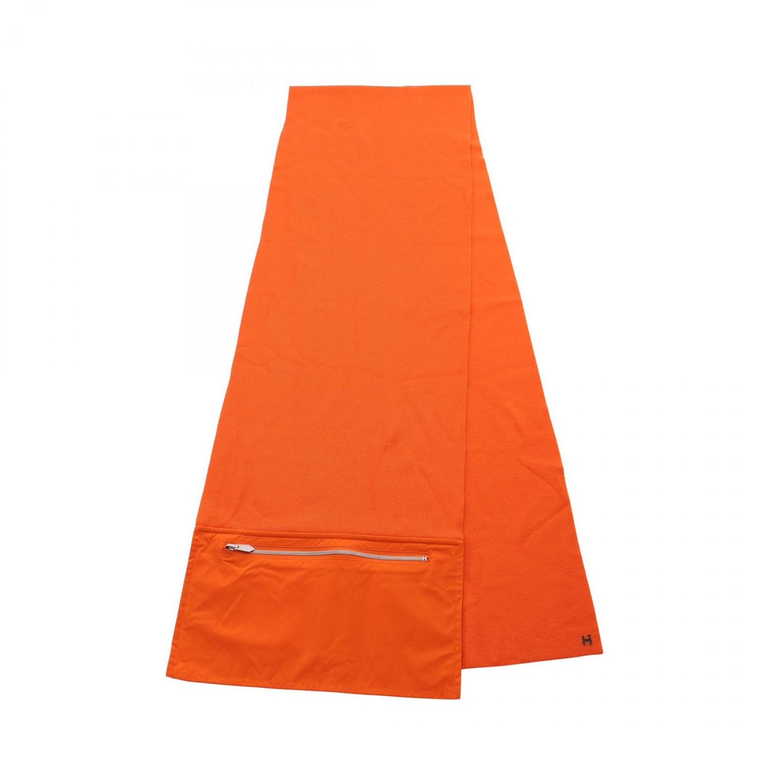 エルメス HERMES マフラー ジャストインケース オレンジ シルク ナイロン マフラー レディース Used A