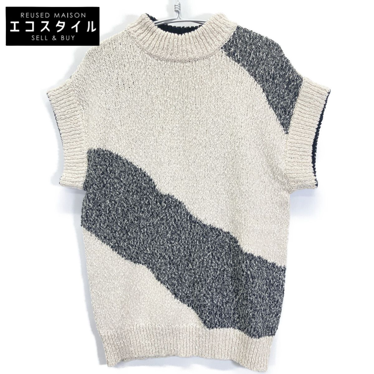ADORE　アドーア　531-2170212 ホワイト タリー糸スラブインターシャニット　38