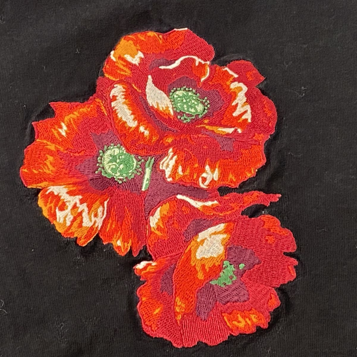 MASSES マシス T-SHIRT L/S E-POPPY ポピー 花柄 刺繍 ロングスリーブT 