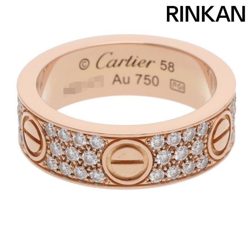 カルティエ LOVE RING/ラブリング K18YGPAVEダイヤリング メンズ 58/18号 509,040円