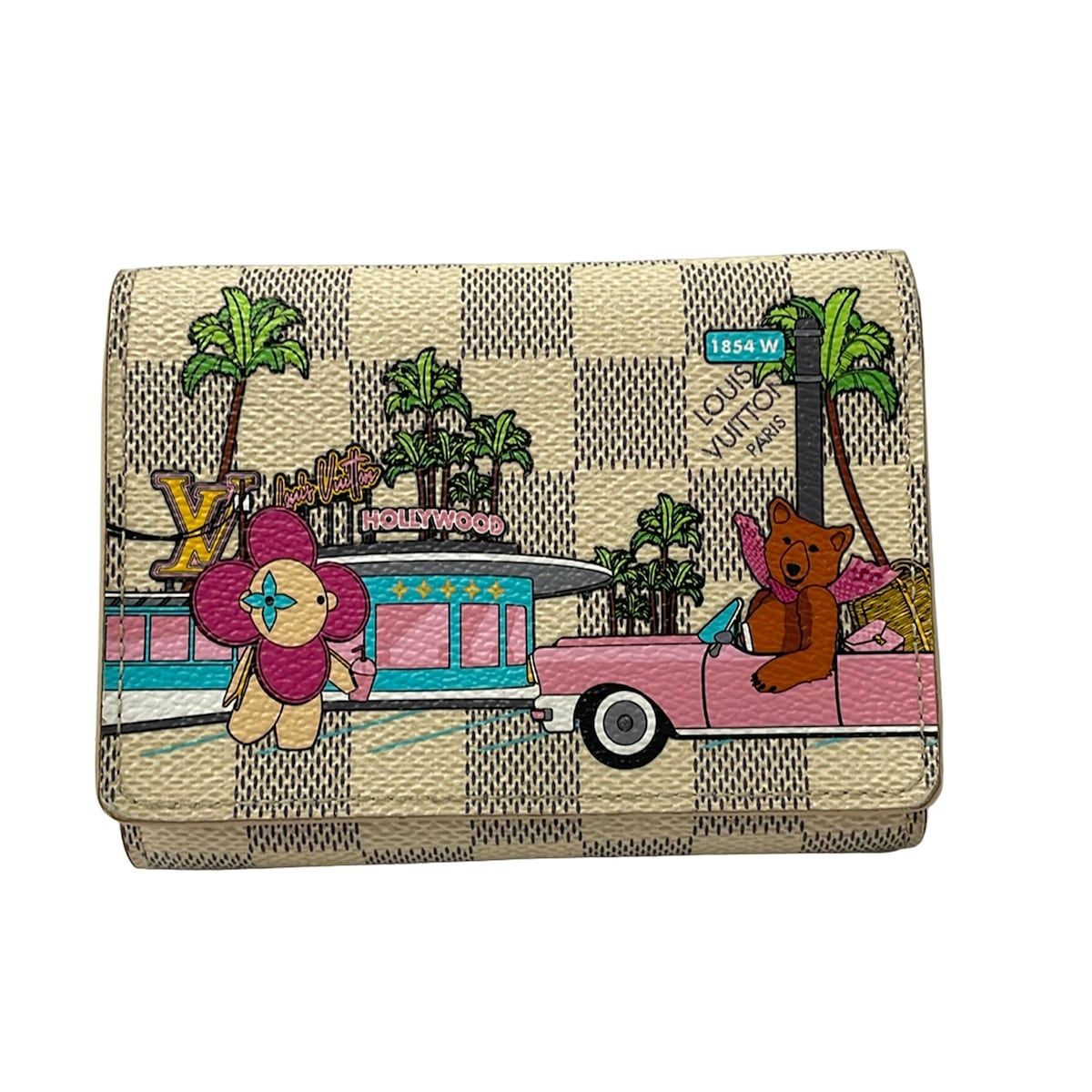 LOUIS VUITTON(ルイヴィトン) 3つ折り財布 ヴィヴィエンヌ ポルトフォイユヴィクトリーヌ N60478 ダミエ･アズール×マルチ イニシャル刻印