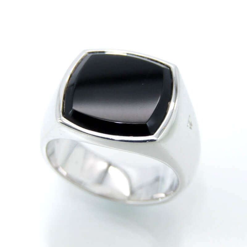 TOM WOOD トムウッド リング Cushion Black Onyx Ring #54 クッション オニキス ポリッシュ ロジウムメッキ SV925 14号 28012848