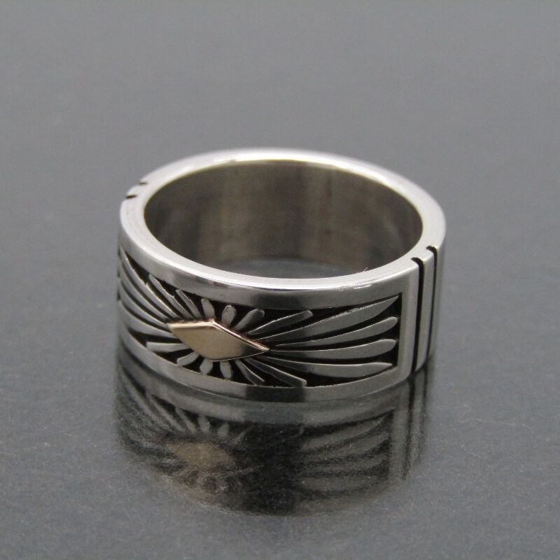 美品 Howard Nelson ナバホ族 リング 14K サンバースト 7mm ハワード