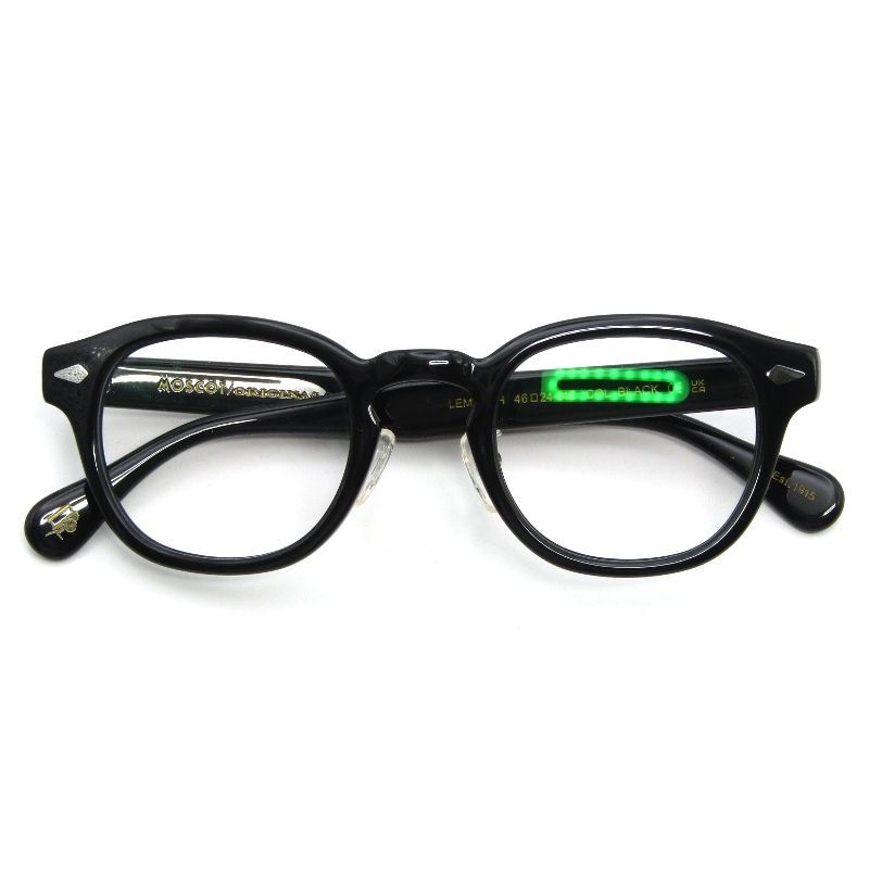 美品 MOSCOT モスコット メガネフレーム LEMTOSH MP 46 中国製 レムトッシュ ボスリントン ボストン/ウェリントン BLACK 54001062