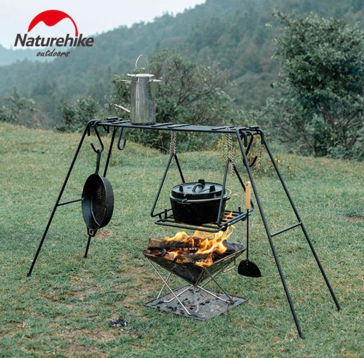 【 新品 未使用 】 Naturehike ネイチャーハイク グリルスタンド アイアンハンガー L / キャンプ / キャンプ調理 / ハンガーラック