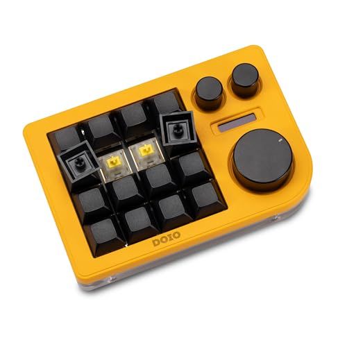 KB16 マクロメカニカルキーボードアルミニウム製/片手キーボード/RGB VIA ホットスワップ プログラム機能対応可能/16キー/Ps Pr LrC Blenderなどのソフトに利用可能 (黄色)★m