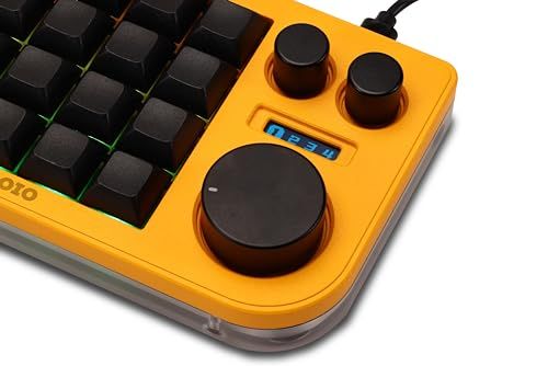KB16 マクロメカニカルキーボードアルミニウム製/片手キーボード/RGB VIA ホットスワップ プログラム機能対応可能/16キー/Ps Pr LrC Blenderなどのソフトに利用可能 (黄色)★m