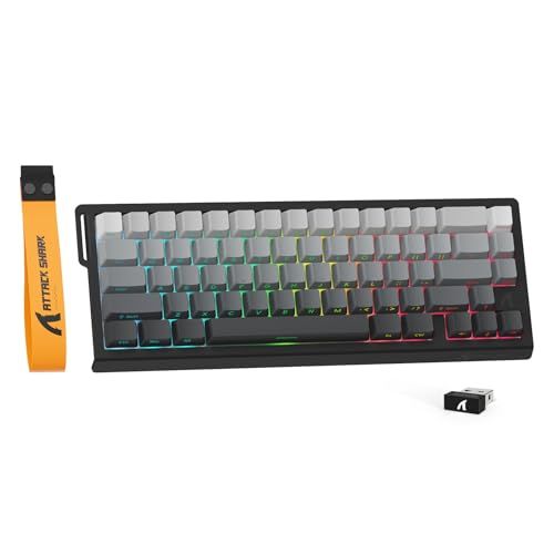 ATTACK SHARK X68PRO HE ラピッドトリガー キーボード 高速反応 3モード接続 2.4G Bluetooth USB-C有線 8KHZ ゲーミングキーボード ラピッドトリガー 調整可能なアクチュエーション搭載 RT0.01mm コンパク★m