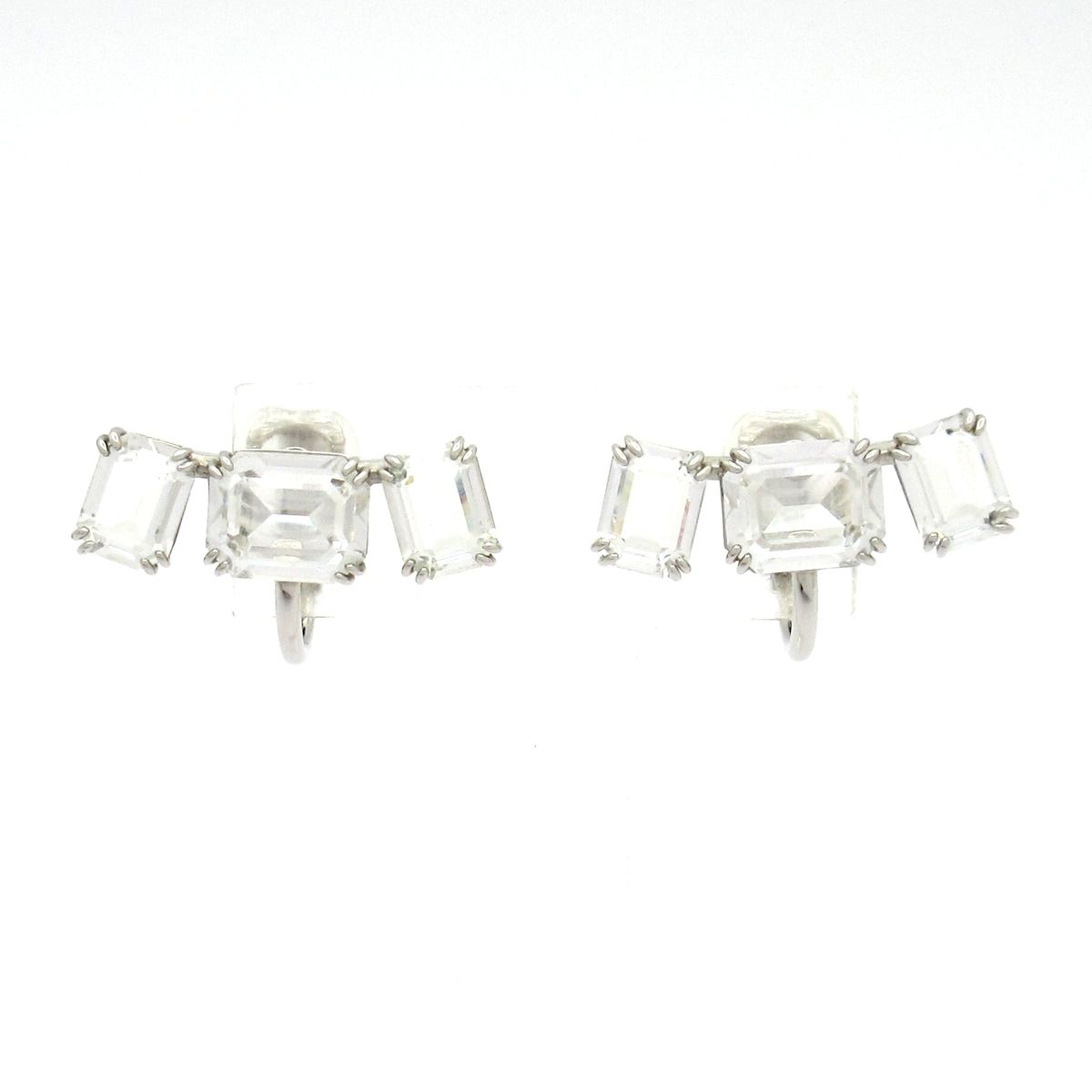 SWAROVSKI(スワロフスキー) イヤリング美品 - シルバー×クリア - メルカリ