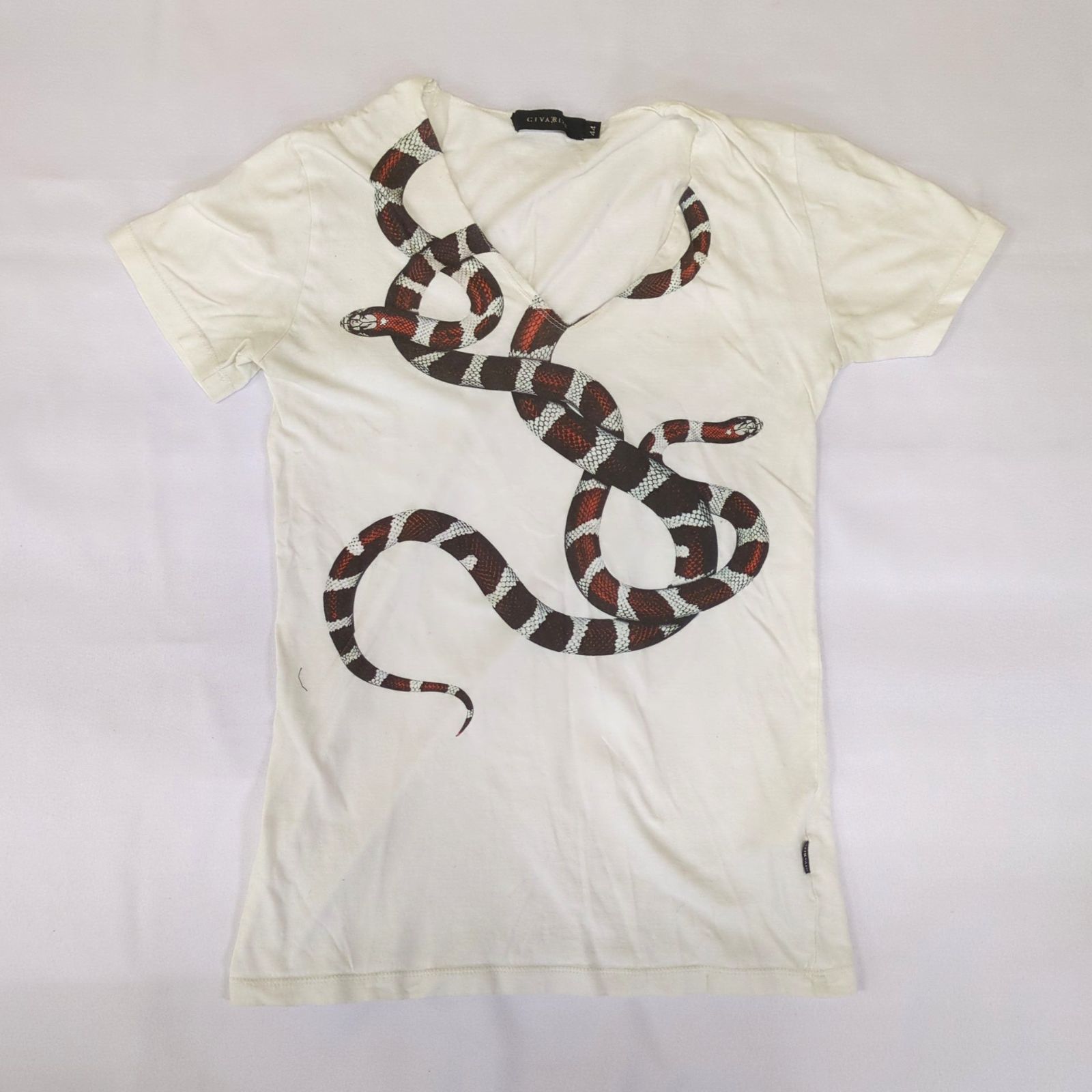 D40295】シヴァーライズ civarize パイソンvネック カットソー Tシャツ 