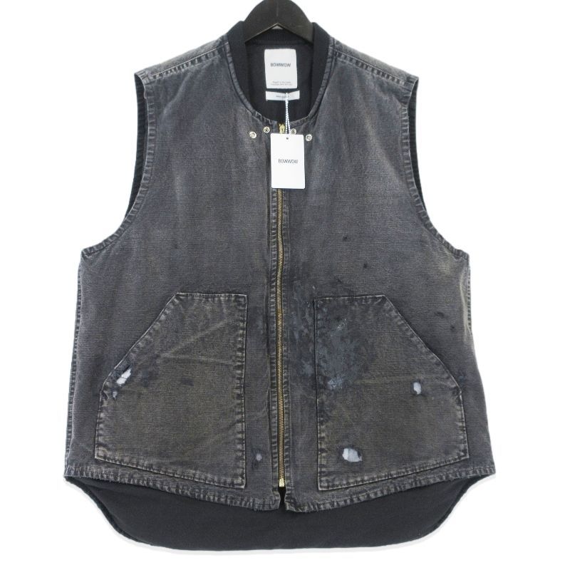 未使用 BOW WOW バウワウ DUCK VEST AGED BW252-DV ダックベスト 中綿 コットンダック AGED BLACK XL 99001102