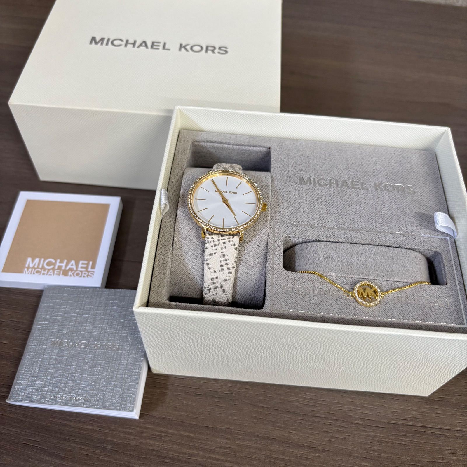 （o）【未使用】MICHAEL KORS マイケル コース PYPER MK ウォッチ ブレスレット セット パイパー 腕時計 レディース ブレスレット925 ゴールドカラー MK-2940 ベルト 21.5cm /2052