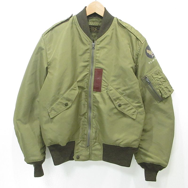 【三重本店】 中古 Buzz Rickson's | バズリクソンズ L-2 フライトジャケット ナイロンジャケット ブルゾン ミリタリージャケット BR11130(BR14111) カーキグリーン サイズ：38 【93】