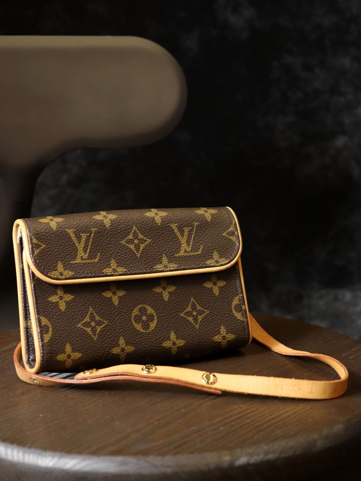 【美品】 LOUIS VUITTON ルイ・ヴィトン ポシェットフロランティーヌ モノグラム ウエストバッグ ポーチ ブラウン M51855