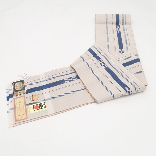 新品・半幅帯】八重山ミンサー みんさー 綿 夏着物 証紙付 浴衣