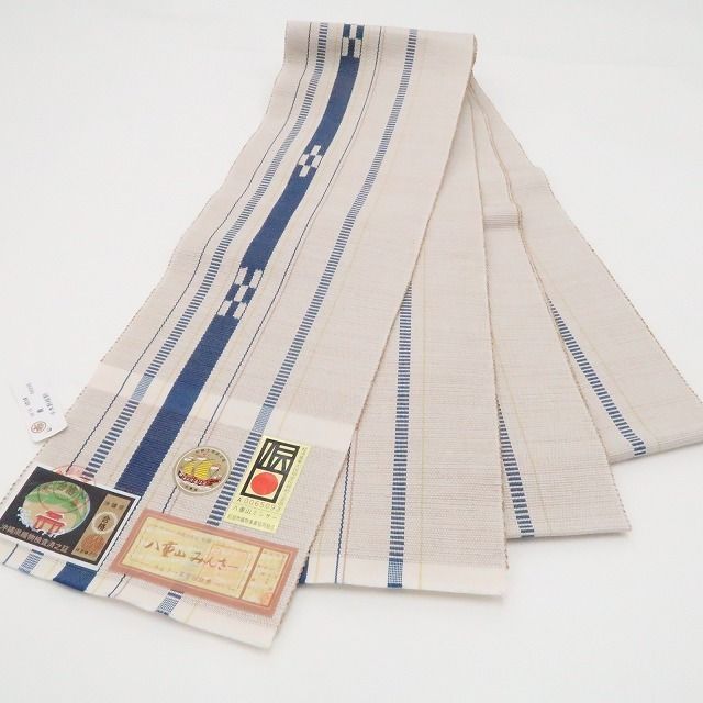 新品・半幅帯】八重山ミンサー みんさー 綿 夏着物 証紙付 浴衣