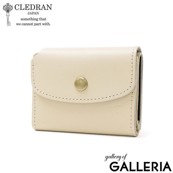 クレドラン 三つ折り財布 レディース ブランド 革 かわいい CLEDRAN 財布 本革 カードケース 小さめ 小銭入れ 上品 日本製 ARCH CASSETTE MINI WALLET CL-3976 L.GRAY