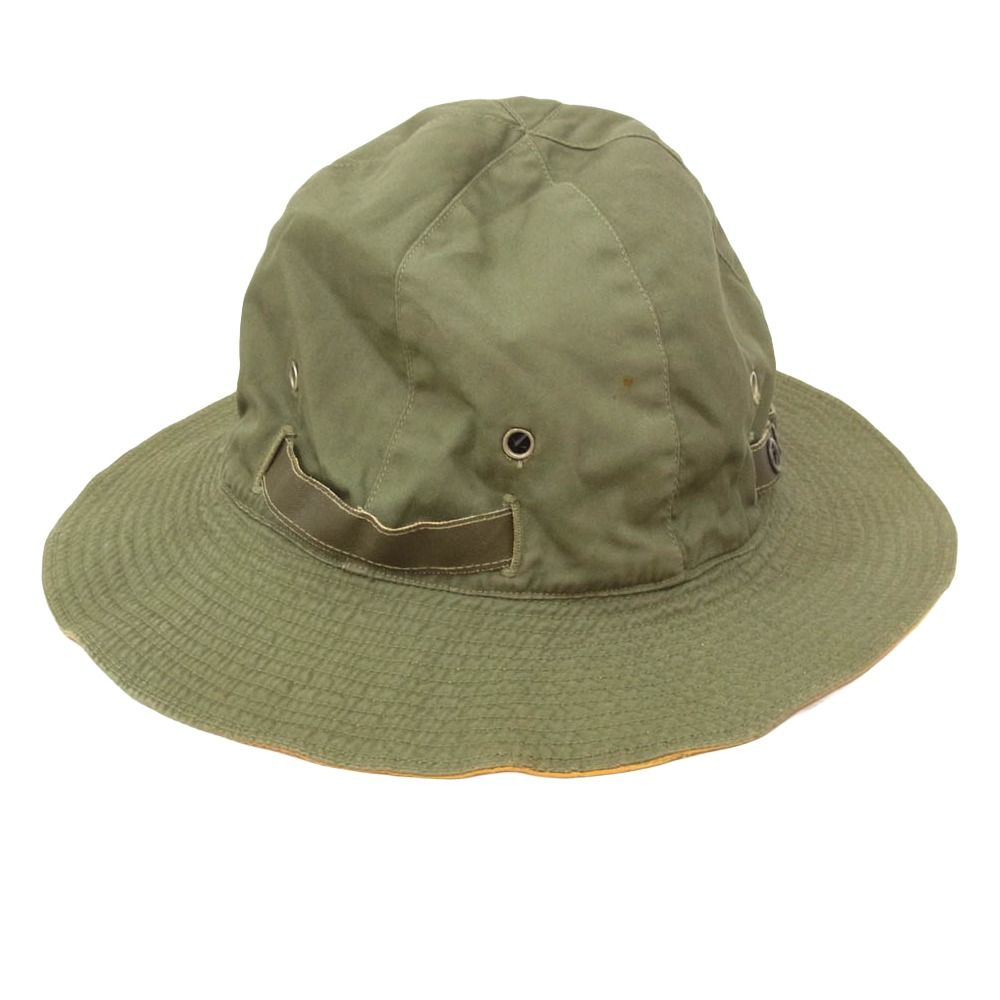 アメリカ軍 US.ARMY 40s Reversible Sun Hat リバーシブル サンハット 帽子 カーキ系【中古】