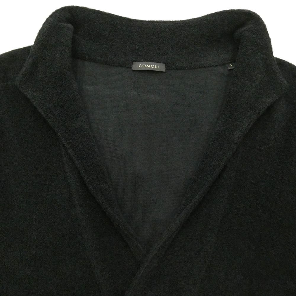 COMOLI コモリ 25SS B01-05039 パイルスキッパーシャツ ブラック系 3