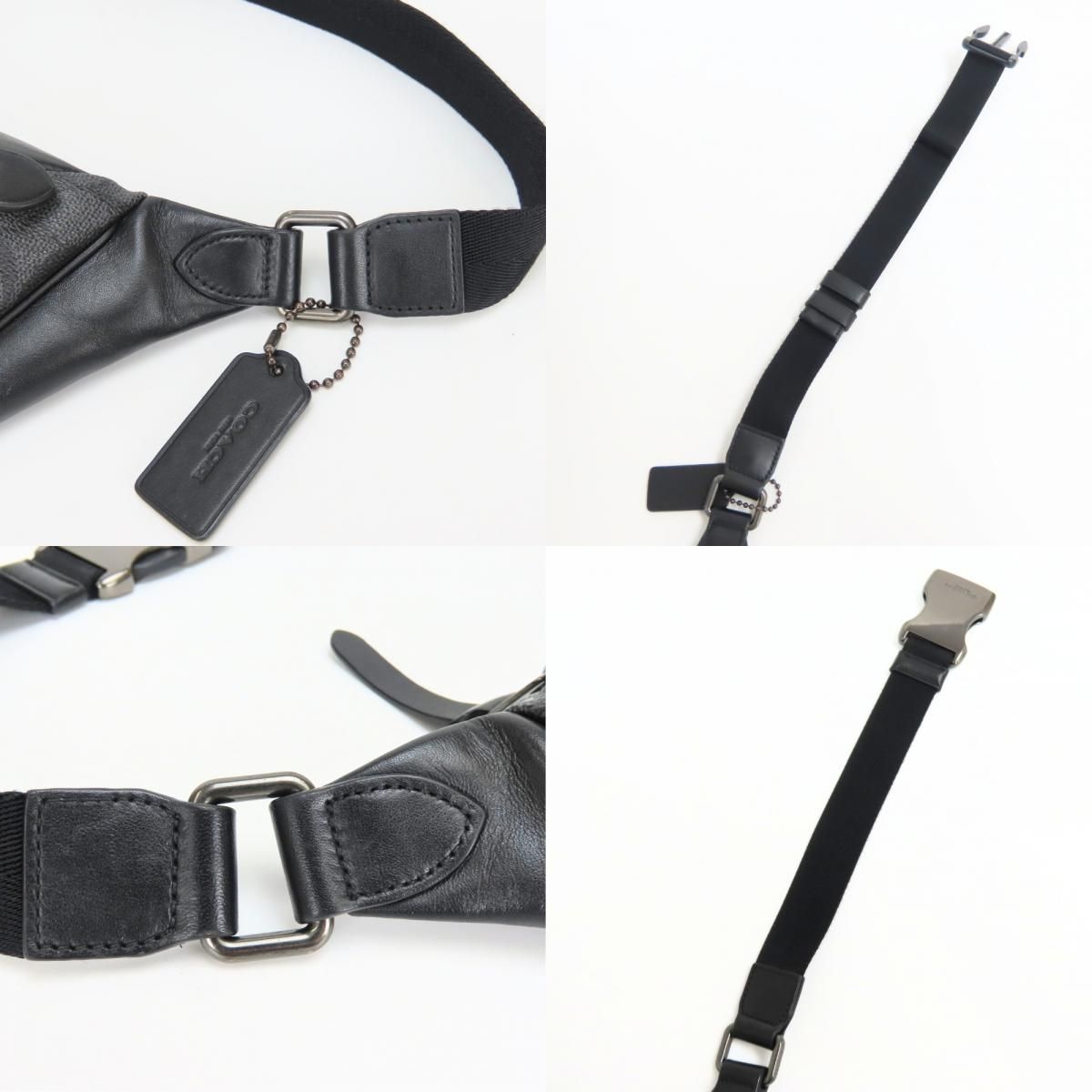 中古】 コーチ ボディバッグ シグネチャー 40345 PVC レザー ブラック