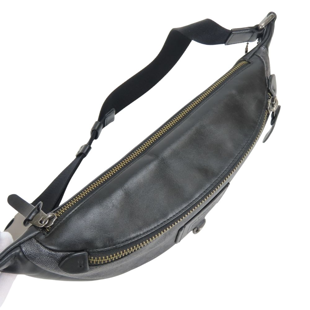 coach シグネチャー ウエストバッグ 中古】 コーチ ボディバッグ シグネチャー 40345 PVC レザー ブラック