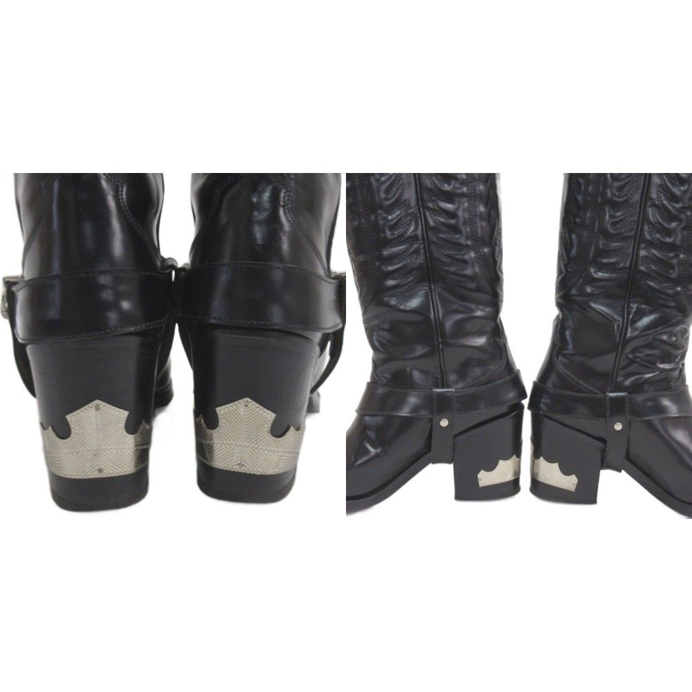 トーガ プルラ TOGA PULLA ウエスタン ロング ブーツ レザー バックル