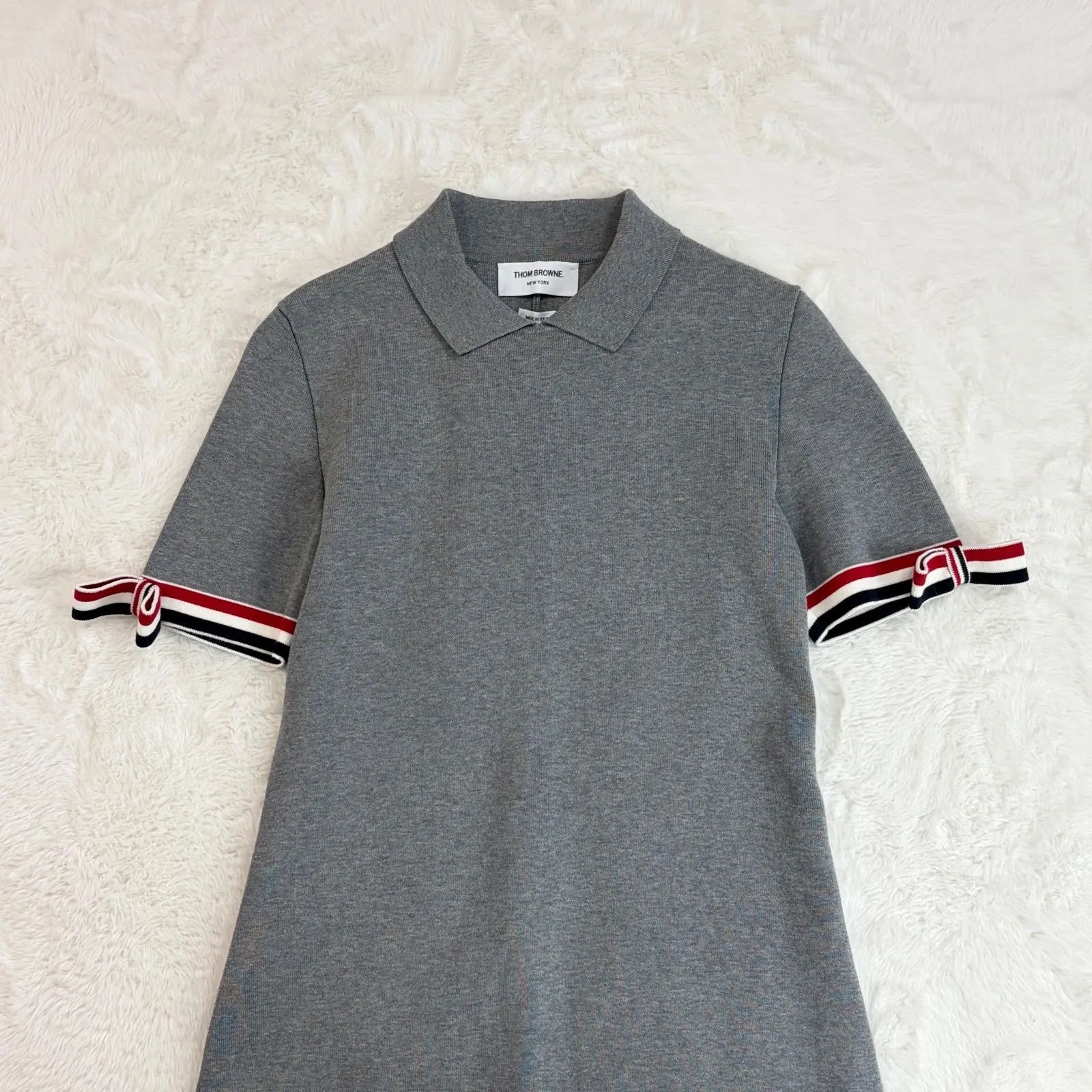 美品 イタリア製 THOM BROWNE トムブラウン 半袖 ポロワンピース 