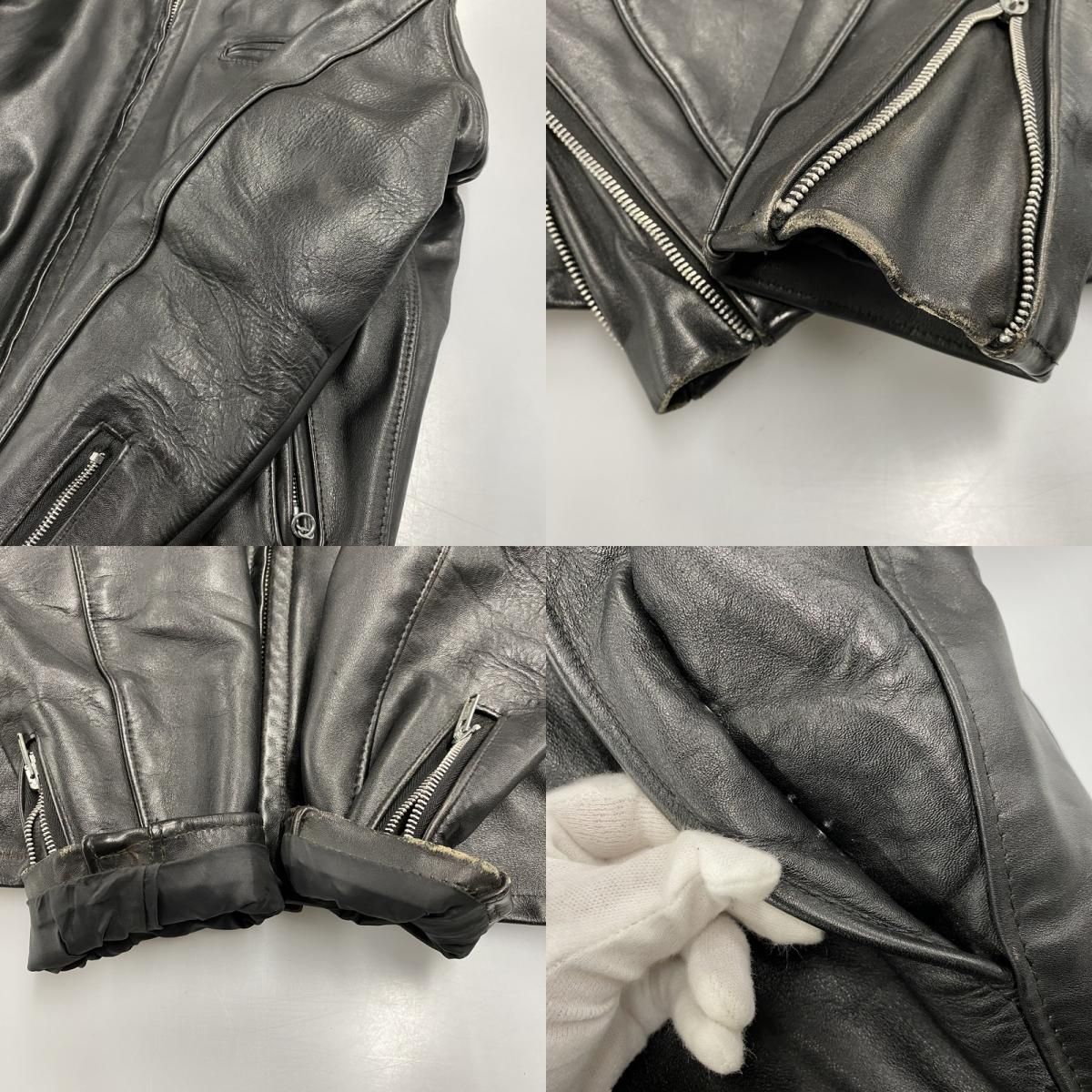 70s Schott スタンドカラーシングルライダース USA ボアライナーa1 中古品】 SCHOTT ショット 641 USA製 BOA LINER STANDCOLLAR SINGLE