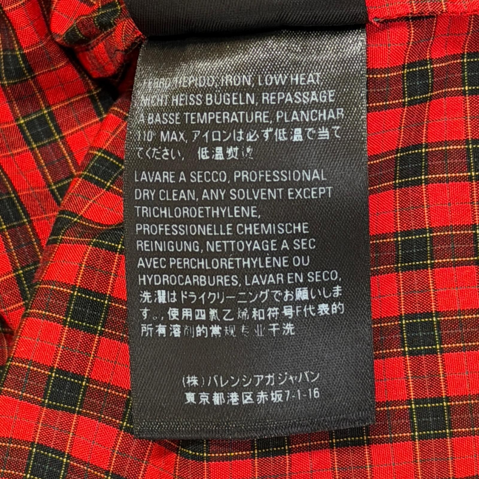 国内正規 BALENCIAGA 19SS オーバーサイズチェックシャツ 半袖シャツ