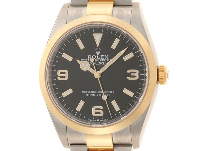 ROLEX ロレックス ウォッチ エクスプローラーⅠ 時計 124273 腕時計 ステンレススチール/イエローゴールド ブラック ランダム番　2023年 自動巻き ブラック文字盤 メンズ【中古】432
