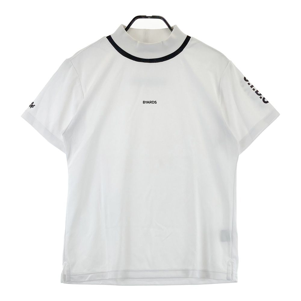8YARDS ハイネックゴルフシャツ Lサイズ ホワイト/ブラック ゴルフ サイズ：L 8YARDS ハチヤーズ ハイネック 半袖Tシャツ ホワイト