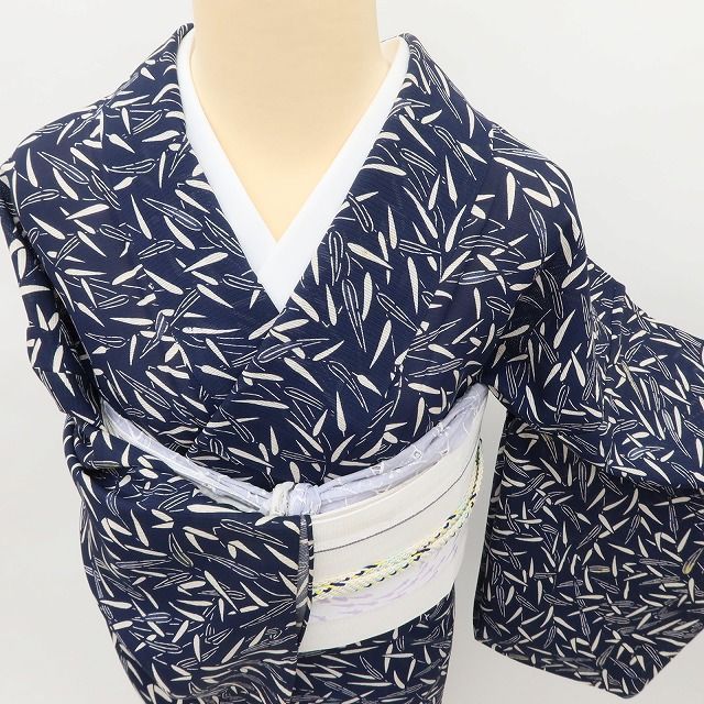 百華 Y5090◇夏着物 絽 正絹 Sサイズ 笹 手縫い仕立て 小紋 - メルカリ